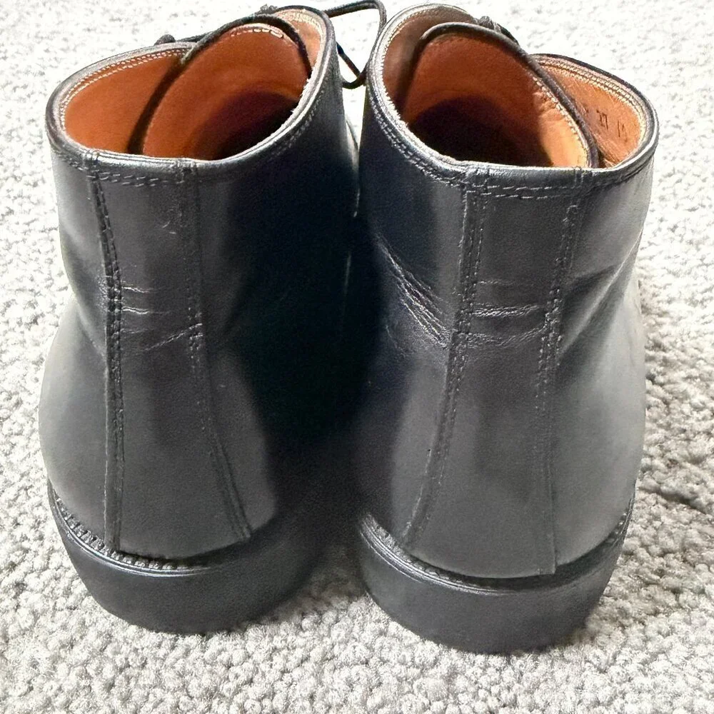 Salvatore Ferragamo Studio Black Leather Lace-Up Chukka Boots Men's Size 10 VGUC